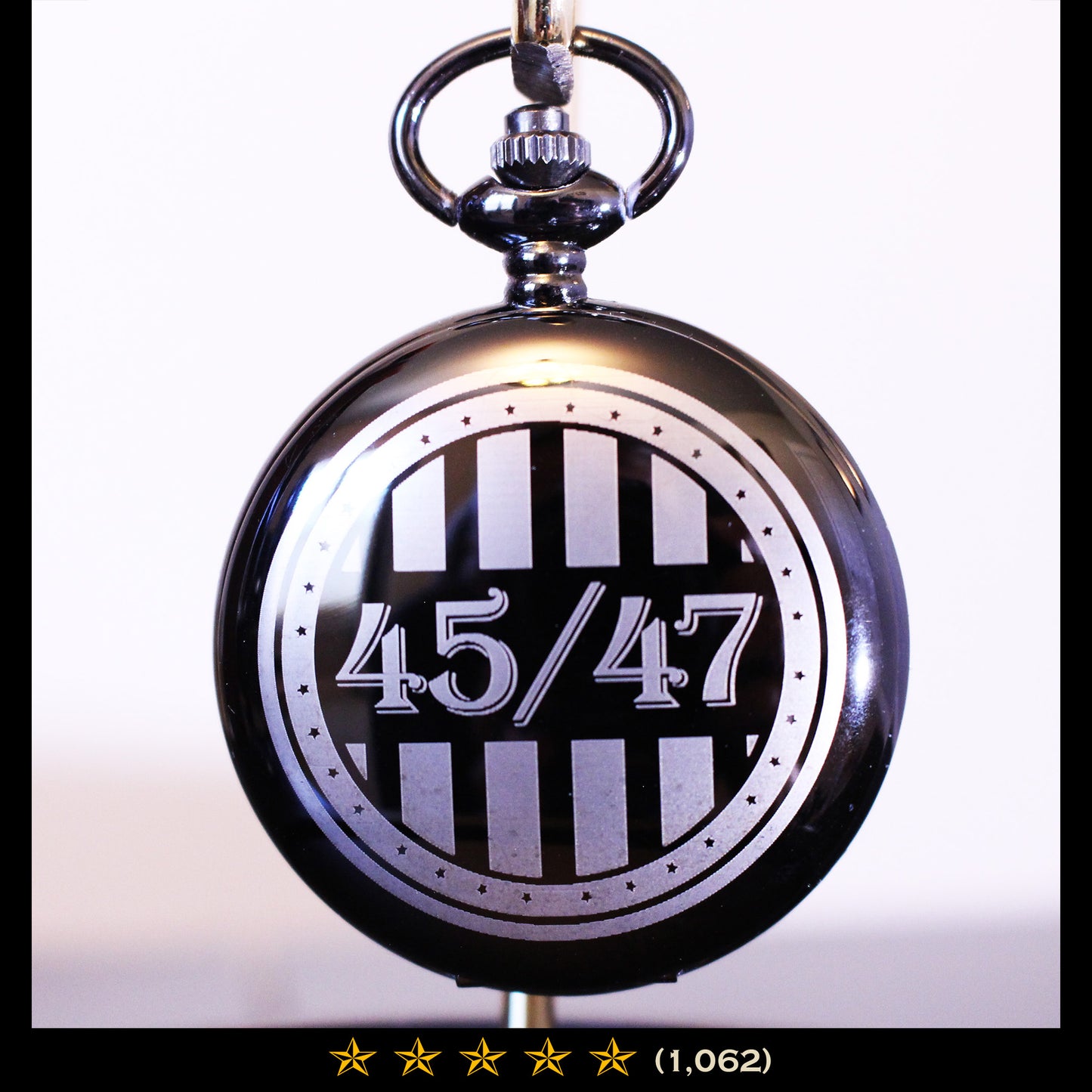 Trump Engraved 45-47 Brass Pocket Watch