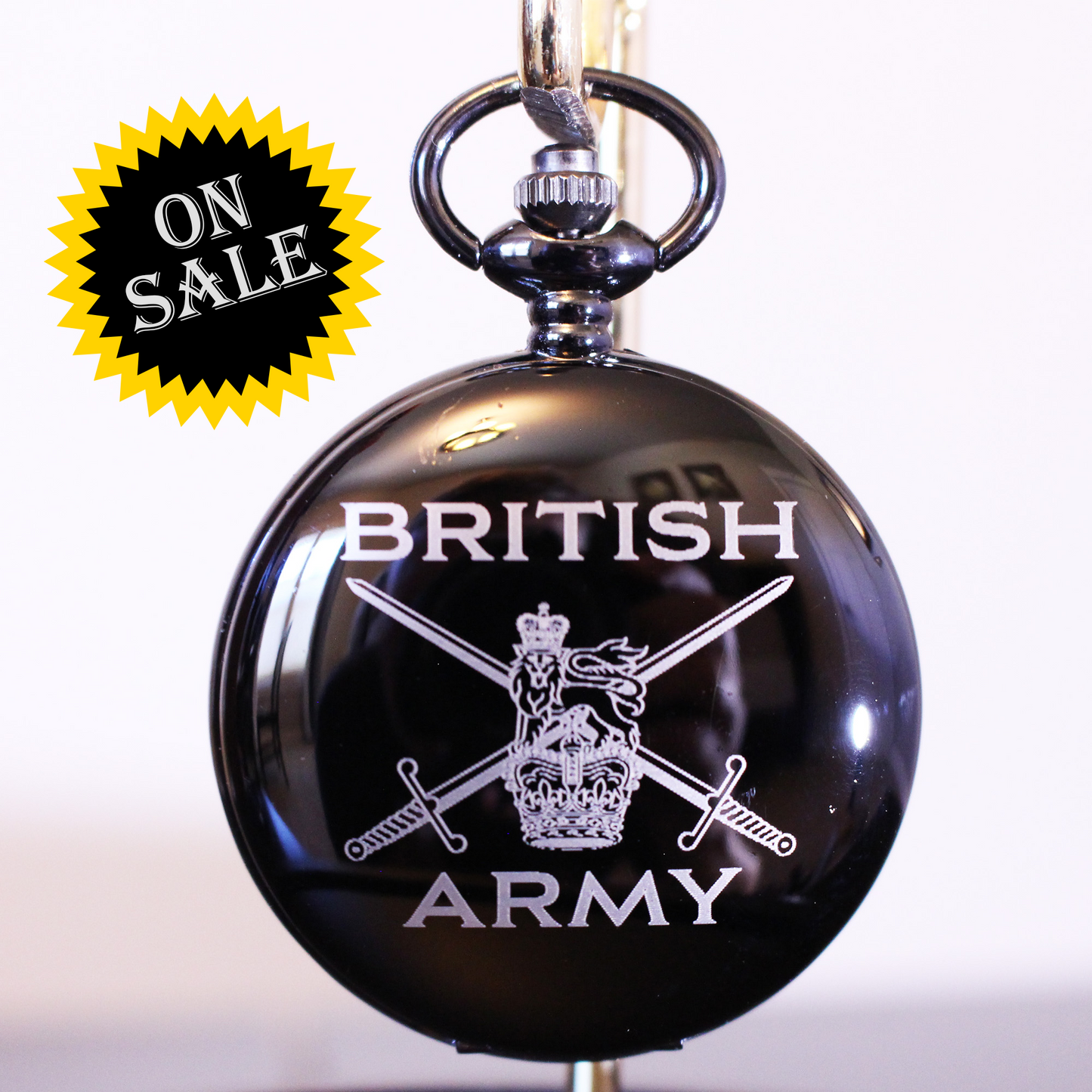 British Army Engraved Brass Pocket Watch