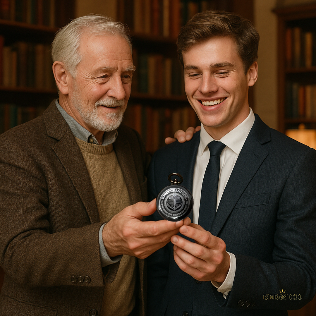 To My Grandson - Meaningful Laser Etched Pocket Watch