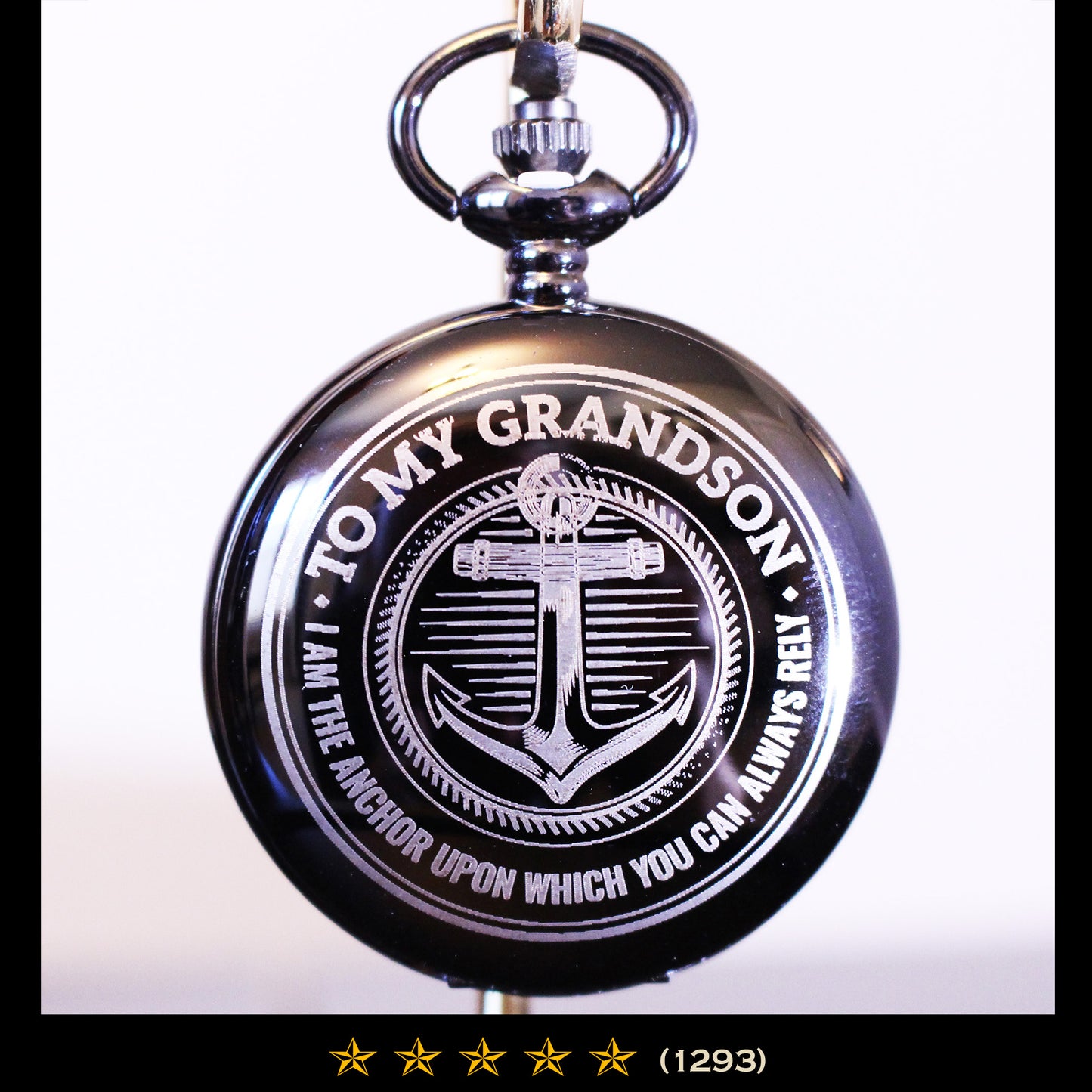 To My Grandson - Meaningful Laser Etched Pocket Watch