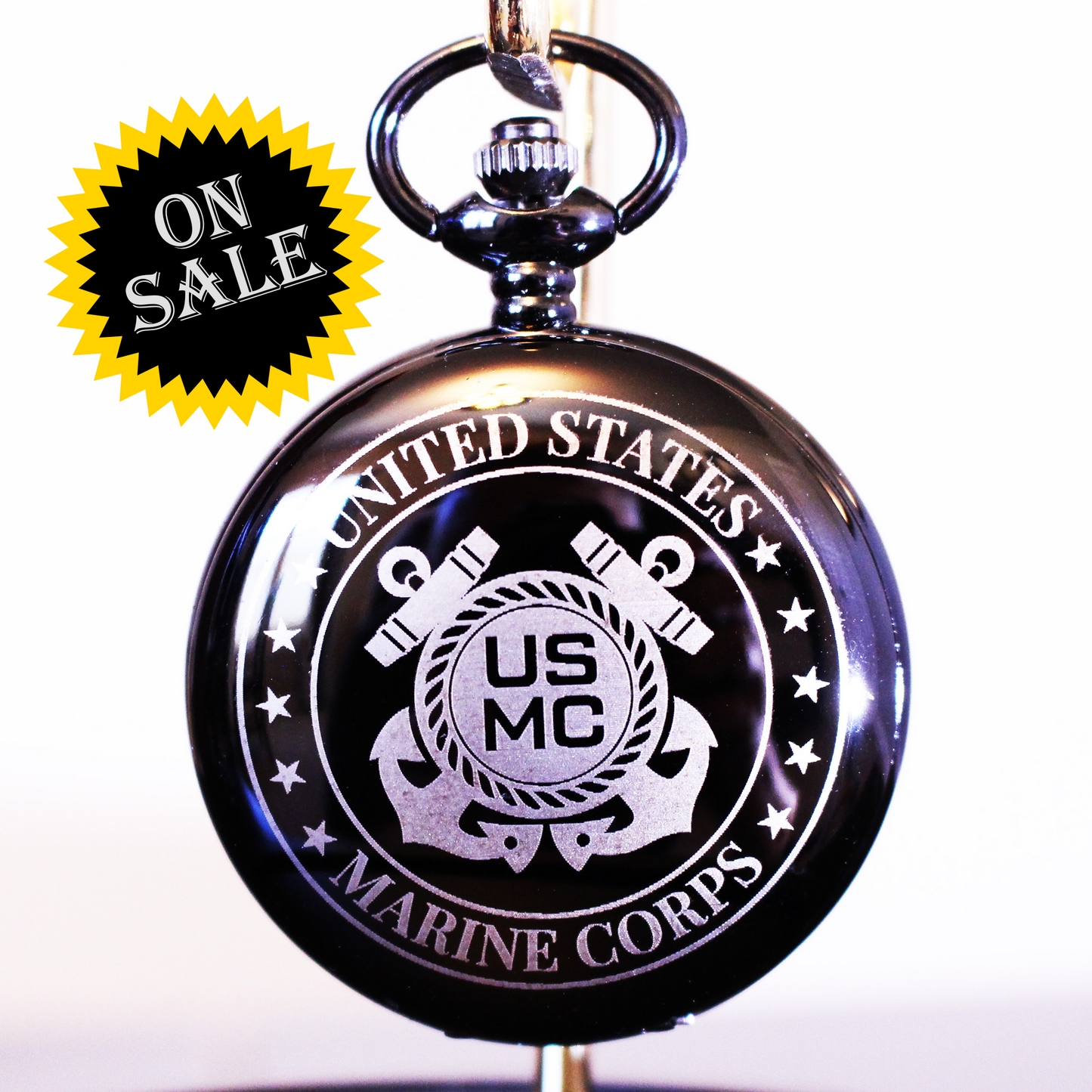 US Marines Commemorative Custom Brass Pocket Watch USMC