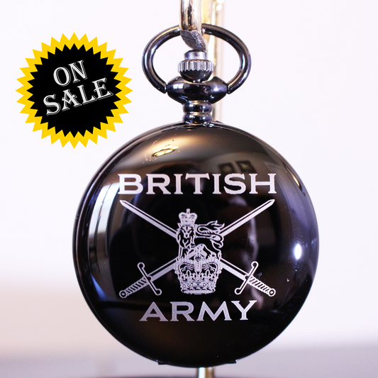 British Army Engraved Brass Pocket Watch