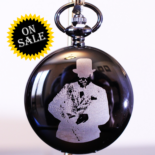 Winston Churchill Gangster Engraved Brass Pocket Watch
