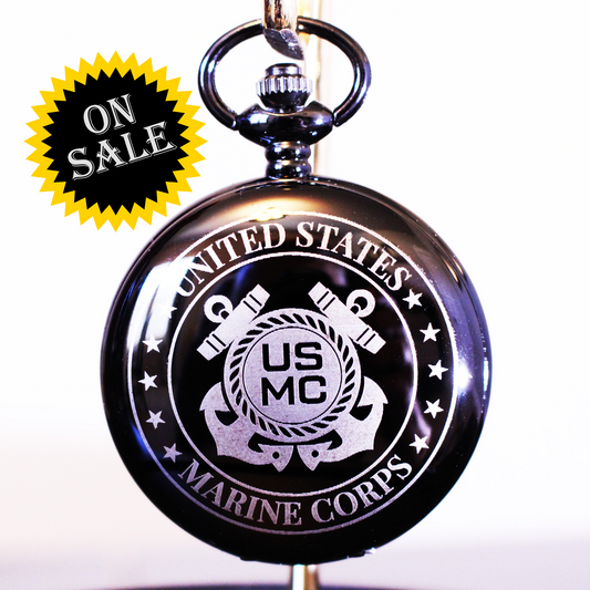 US Marines Commemorative Custom Brass Pocket Watch USMC